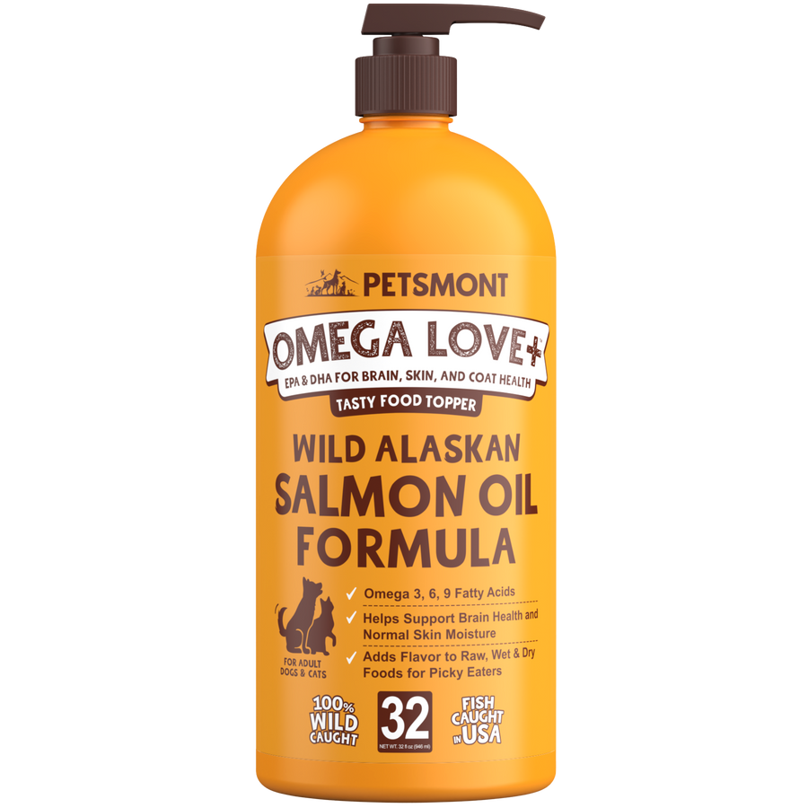 Wild Alaskan Salmon Oil for Dogs | Omega 3, 6 & 9 | Petsmont Omega Love+